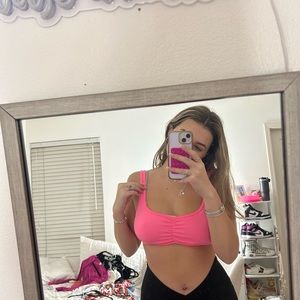 Pink tank top bralette